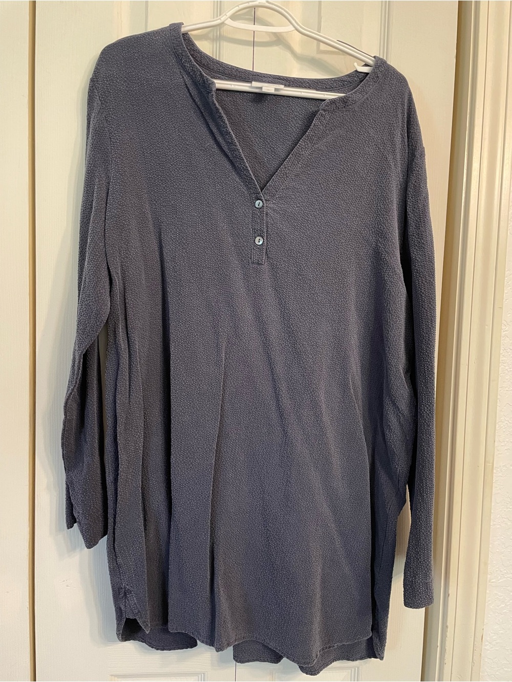 J. Jill Slate Gray Long-Sleeve Henley Tunic